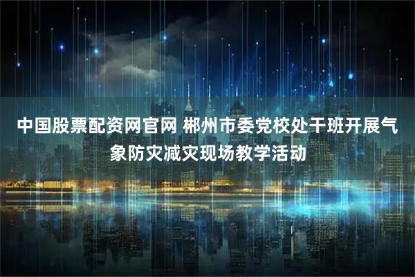 中国股票配资网官网 郴州市委党校处干班开展气象防灾减灾现场教学活动